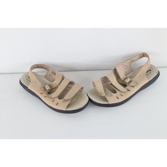 Propet Mens 13 M Suede Leather Air Cell Cushion Strap Fisherman Sandals Beige main image 4